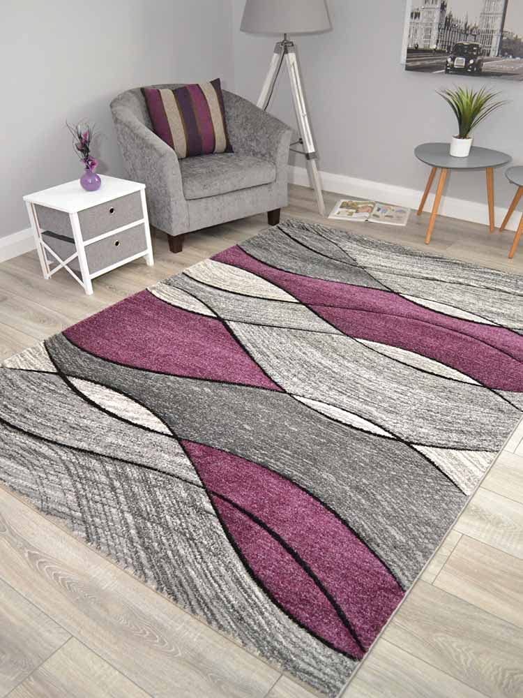 Impulse Purple Silver Wave Rug