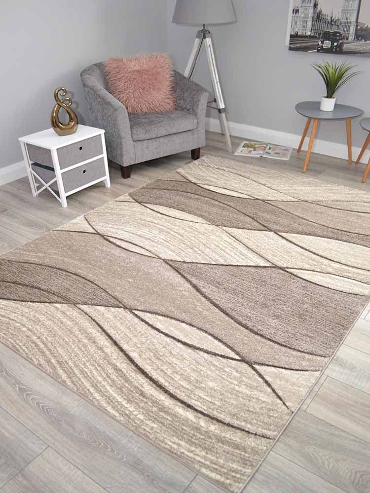Impulse Taupe Beige Wave Rug